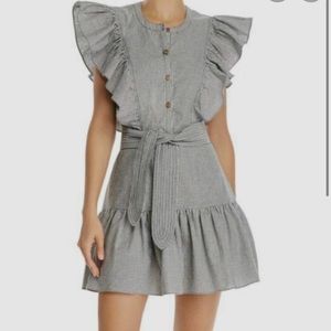 Saylor Black White Striped Mini Dress